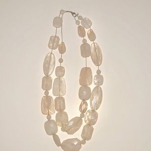 Beige opaque stone necklace